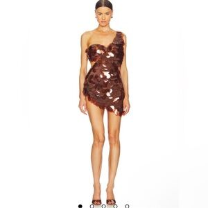 Dolls Kill Gia Brown Sequin Mini Dress